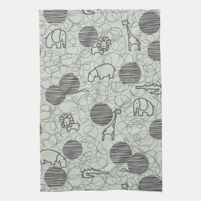safari animals 1 tea towel (Vertical)