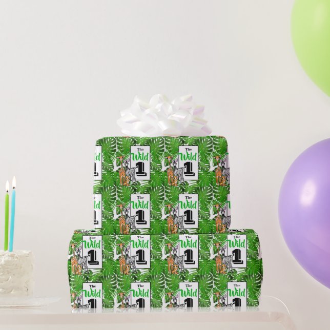 Safari animals  1st Birthday | jungle Animals  Wrapping Paper (Party Gifts)