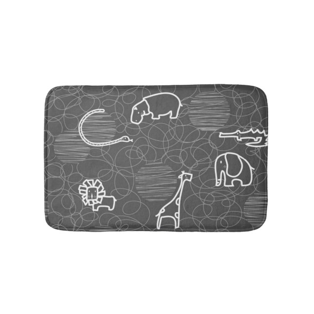 safari animals 5 bath mat (Front)