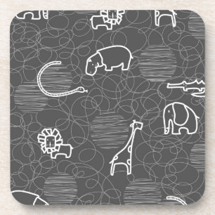 safari animals 5 coaster