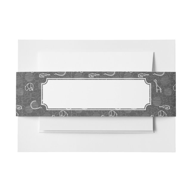 safari animals 5 invitation belly band (Front Example)