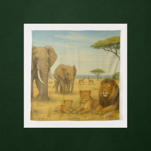 Safari Animals African Wildlife Jungle Tapestry