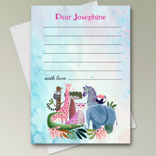 Safari animals any age girl birthday time capsule card (Creator Uploaded)