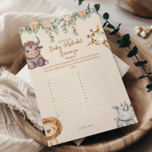 Safari Animals Baby Alphabet Baby Shower