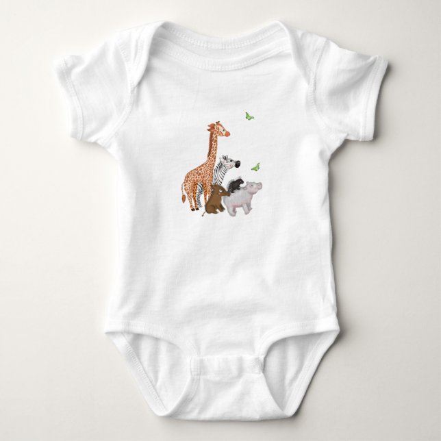 Safari animals baby bodysuit (Front)
