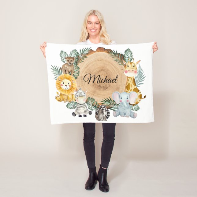 Safari Animals Baby Fleece Blanket (In Situ)