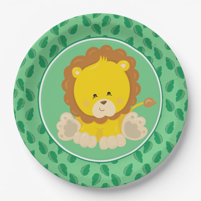 Safari Animals | Baby Lion Paper Plate (Front)