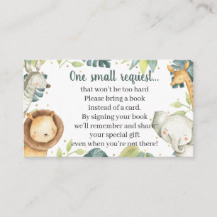 Safari Animals Baby Shower Book Request Card