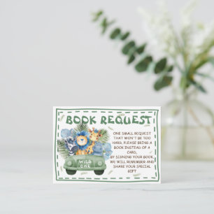 Safari Animals Baby Shower Books For Baby Enclosure Card