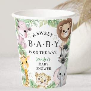 Safari Animals Baby Shower Boy Tropical Jungle Paper Cups