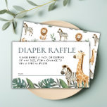 Safari Animals Baby Shower Diaper Raffle Enclosure Card<br><div class="desc">Elevate your baby shower experience with our Safari Animals Baby Shower Diaper Raffle Enclosure Card! This must-have addition will not only make your event memorable but also add an element of excitement with a fun baby shower game. Featuring adorable safari animals like zebra and giraffe amidst lush palm leaves, our...</div>