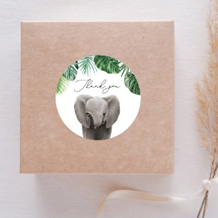 Safari Animals Baby Shower Elephant Classic Round Sticker