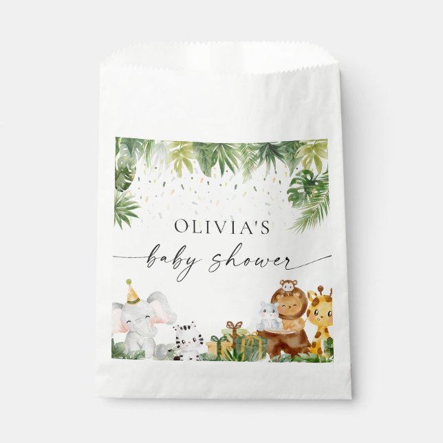 Safari Animals Baby Shower Favour Bags (Front)