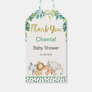 Safari Animals Baby Shower Favour tag
