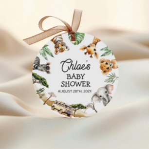 Safari Animals Baby Shower Favour Tags