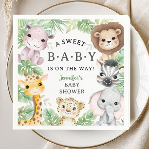 Safari Animals Baby Shower Gender Neutral Jungle Napkin