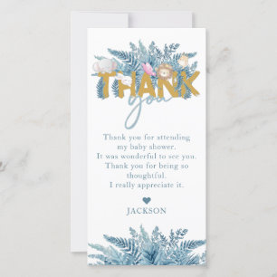 Safari Animals Baby Shower I Birthday Thank You Card