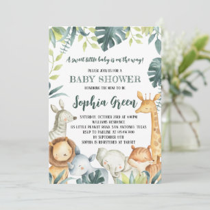Safari Animals Baby Shower Invitation