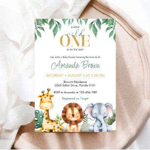 Safari Animals Baby Shower Invitation