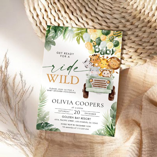 Safari Animals Baby Shower Invitation (Creator Uploaded)