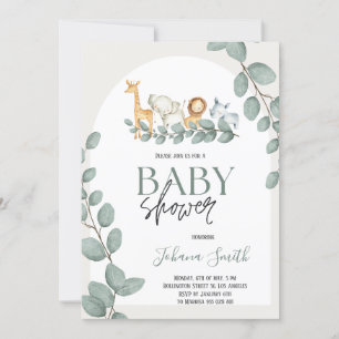 Safari animals Baby Shower Invitation