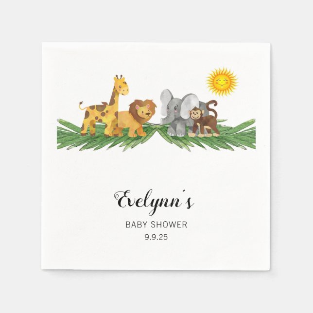 Safari Animals Baby Shower  Napkin (Front)