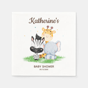 Safari Animals Baby Shower  Napkin