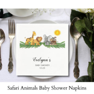 Safari Animals Baby Shower Napkin