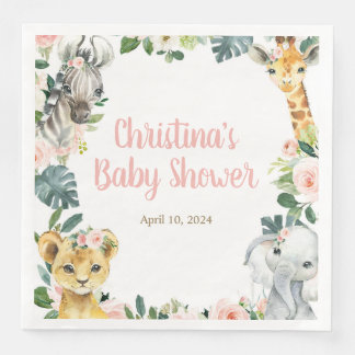 Safari Animals Baby Shower Napkins