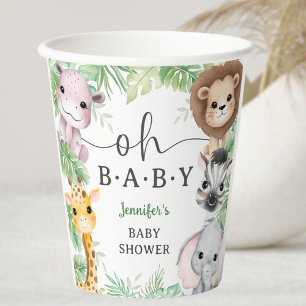 Safari Animals Baby Shower Oh Baby Jungle Paper Cups