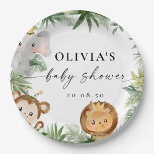 Safari Animals Baby Shower Paper Plates