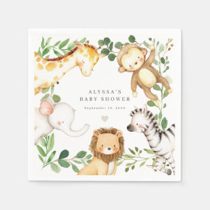Safari Animals Baby Shower Party Paper Napkins