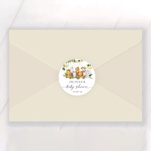 Safari Animals Baby Shower Sticker