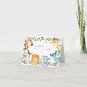 Safari Animals Baby Shower Thank You Card