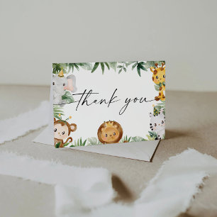 Safari Animals Baby Shower Thank You Card