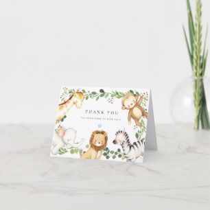 Safari Animals Baby Shower Thank You Card