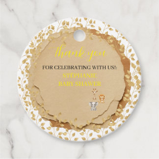 Safari Animals Baby Shower Thank You Favour Tags