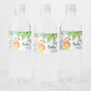 Safari animals baby shower water bottle labels. label
