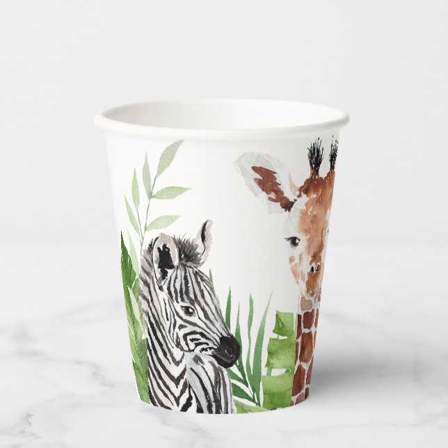 Safari Animals Birthday  Paper Cups (Front)
