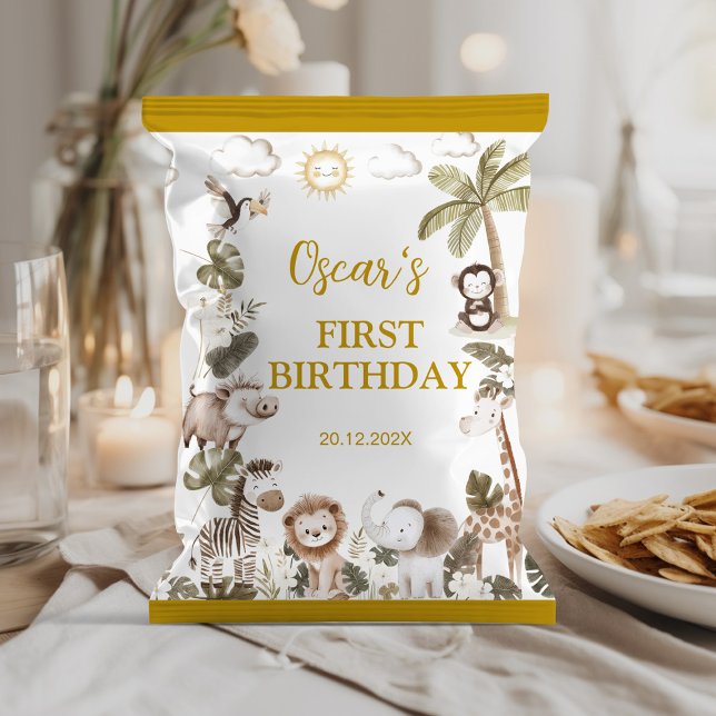 Safari Animals Birthday Party Chip Bag Wrapper (Creator Uploaded)