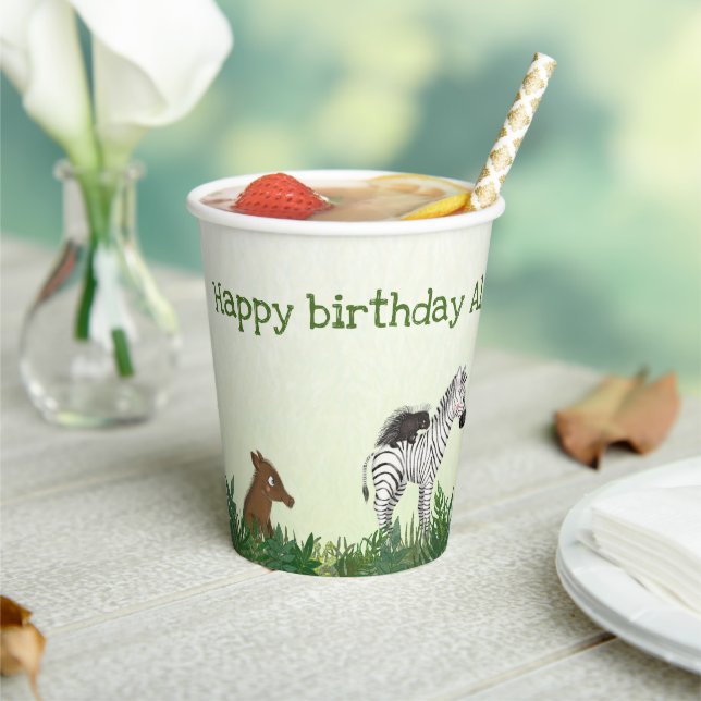Safari animals birthday party paper cup (Insitu)