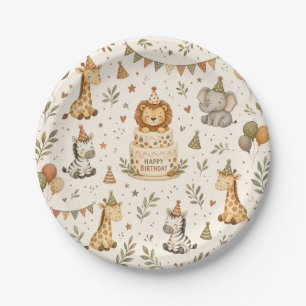 Safari Animals Birthday Party Paper Plate