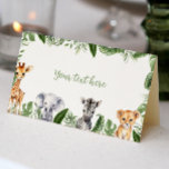 Safari Animals Birthday Party Place Card<br><div class="desc">Our safari birthday food tent cards are the perfect way to label and display your party menu. The design features a watercolor theme with space for the name of the dish. They are perfect for labelling food items on a buffet table, dessert table or even for a sit-down meal. They...</div>