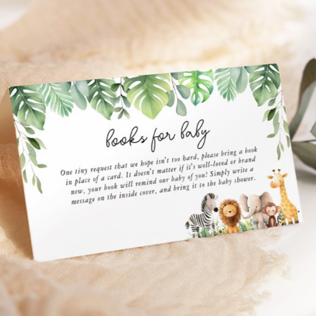 Safari Animals Books For Baby Enclosure Card (Safari Baby Shower Books for Baby Enclosure Card)