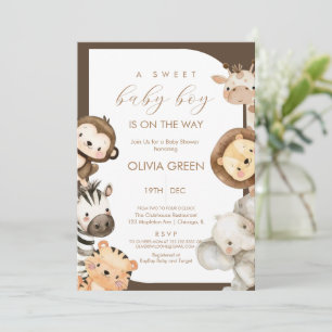 Safari Animals Boy Baby Shower  Invitation