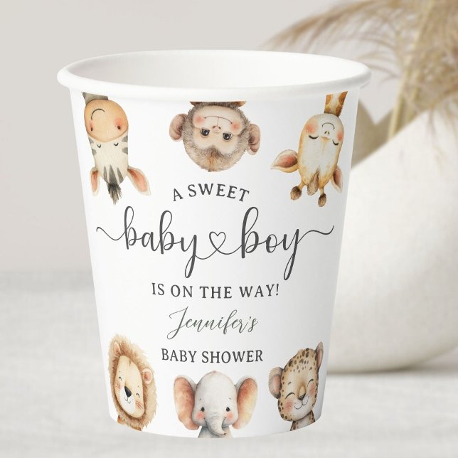 Safari Animals Boy Baby Shower Tropical Jungle Paper Cups (Creator Uploaded)