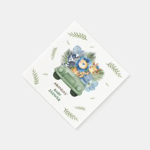 Safari Animals Car Boy Baby Shower Napkin