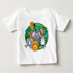 Safari Animals Cartoon Baby T-Shirt