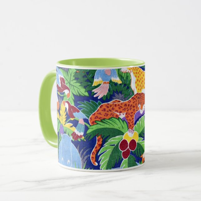 Safari Animals, colourful pattern, Mug (Front Left)