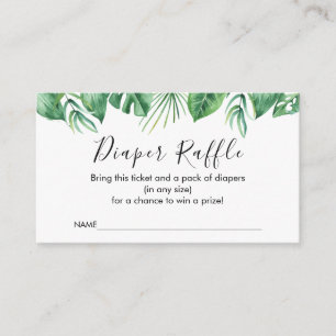  Safari Animals Diaper Raffle Card